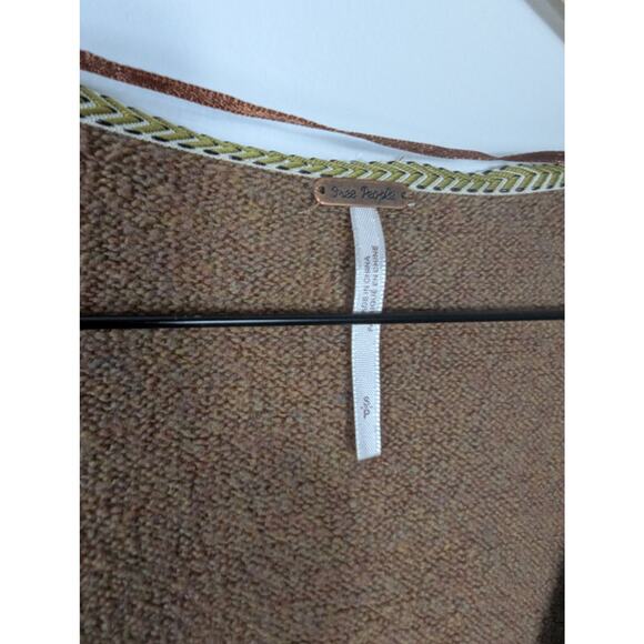 Free People Irresistible Fringe Wool Blend V-neck Boho Sweater - Picture 6 of 8